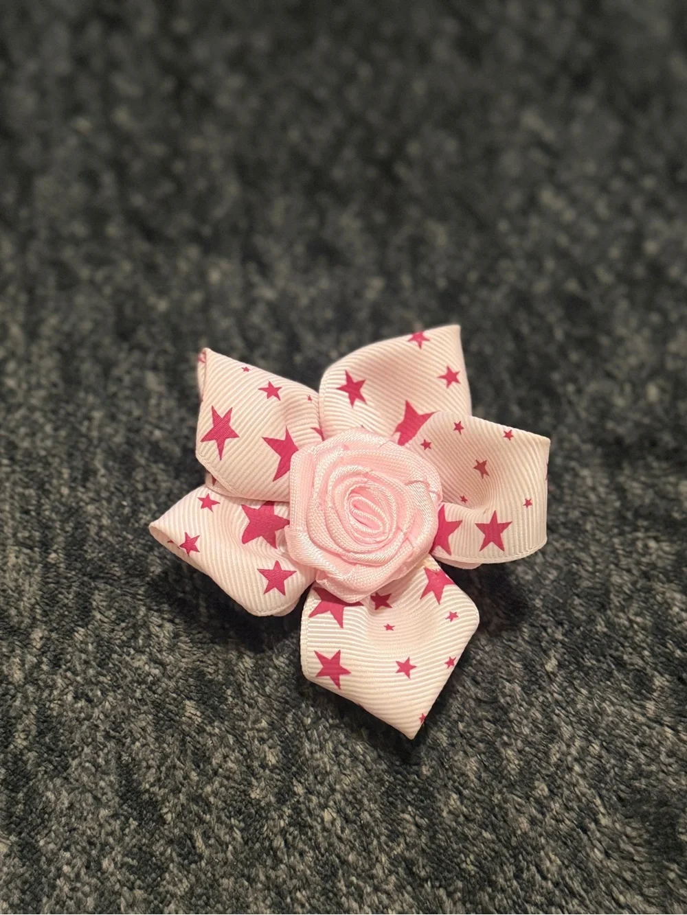 Pink Floral Bow Hair Accessory Trio